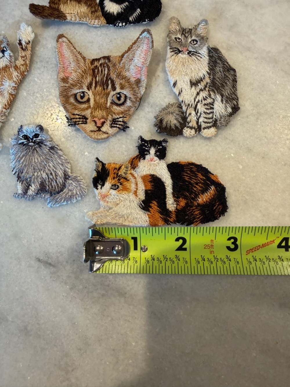 Embroidered Cat Appliqué Patch Set - Brown, Black, Gray, Cream - Picture 5 of 6